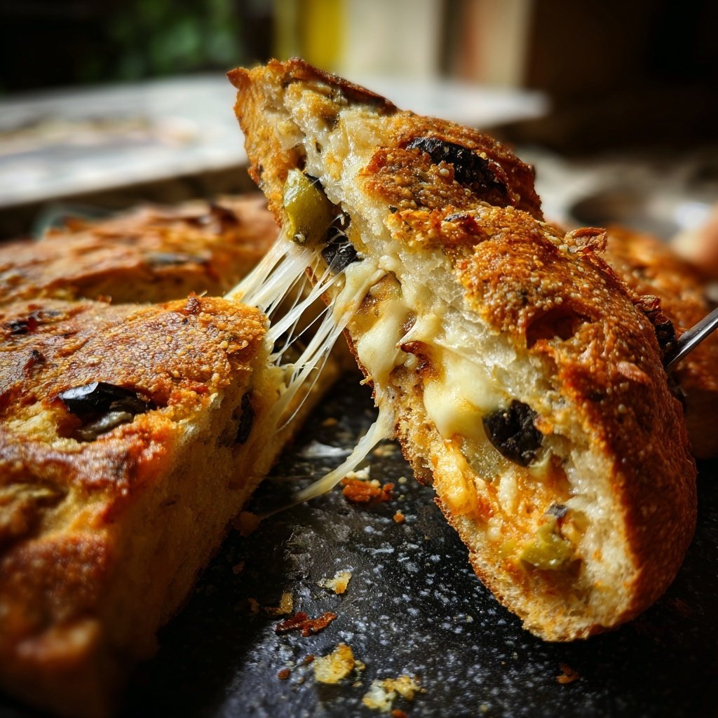 Zupfbrot Mit Oliven Und Käse