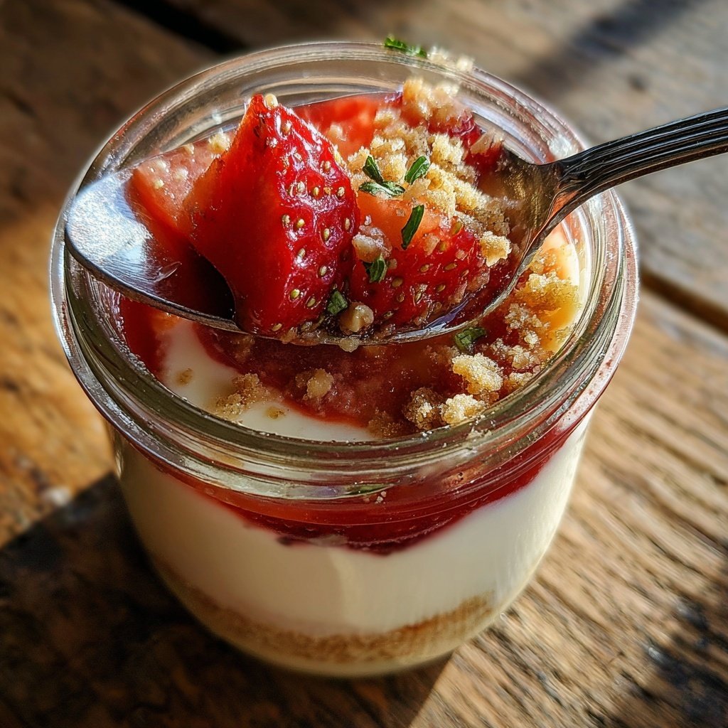 Erdbeer Quark Dessert Im Glas