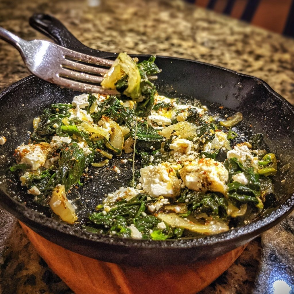 Vegetarische Spinat Pfanne