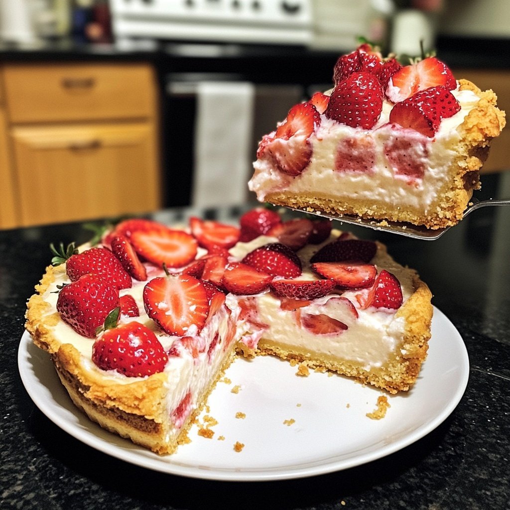 Erdbeerkuchen mit Pudding