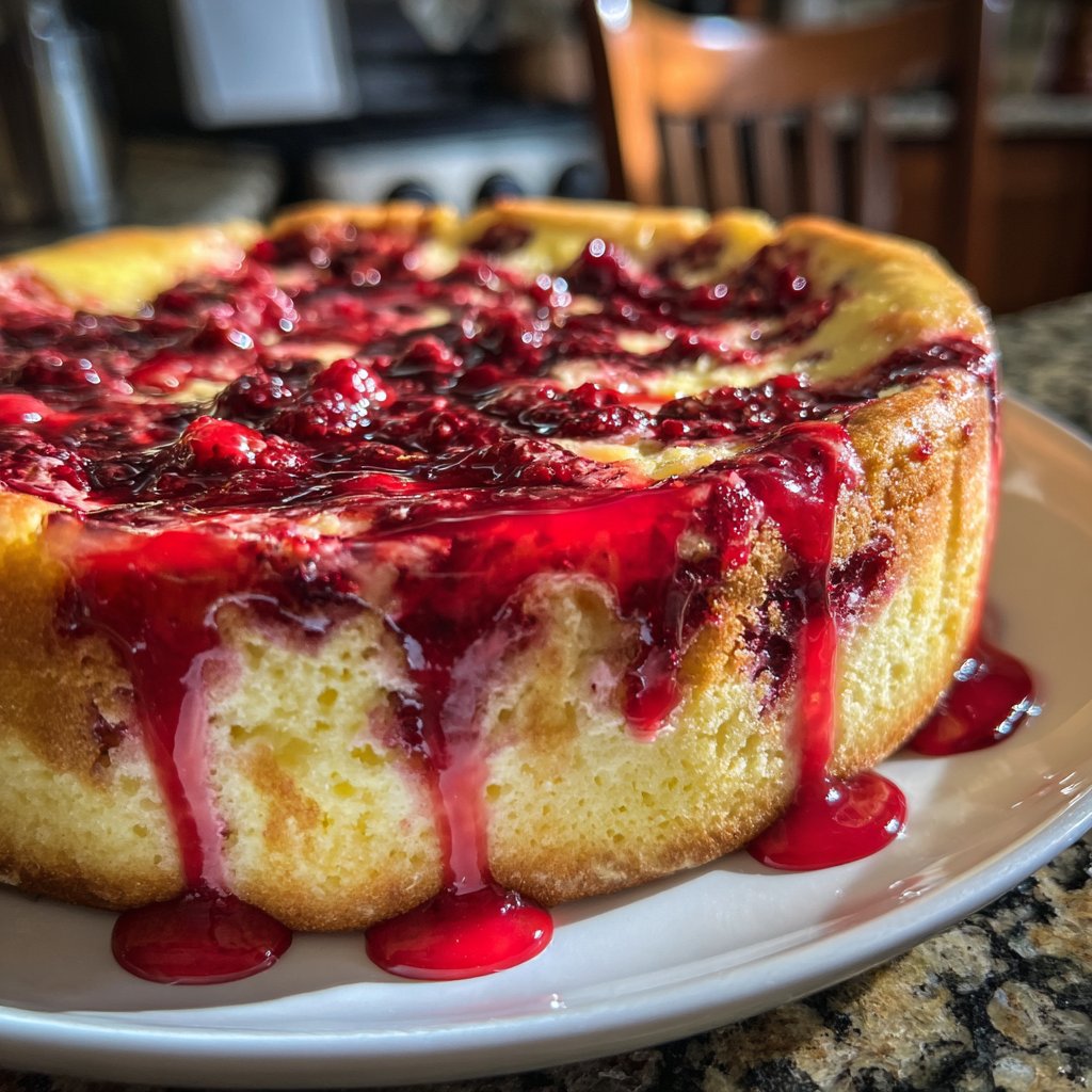 Blechkuchen mit Beerenpudding
