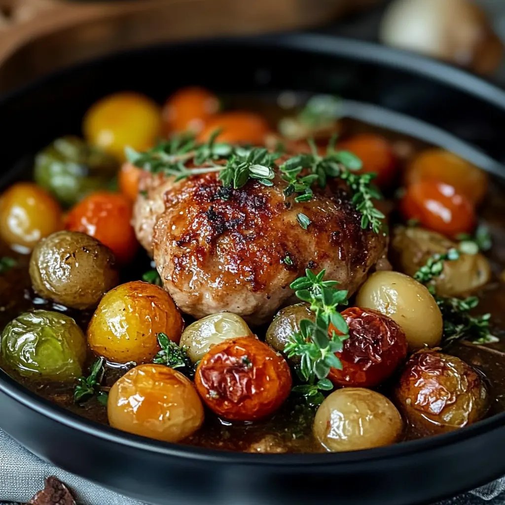 Rosenkohl Eintopf mit Fleischbällchen