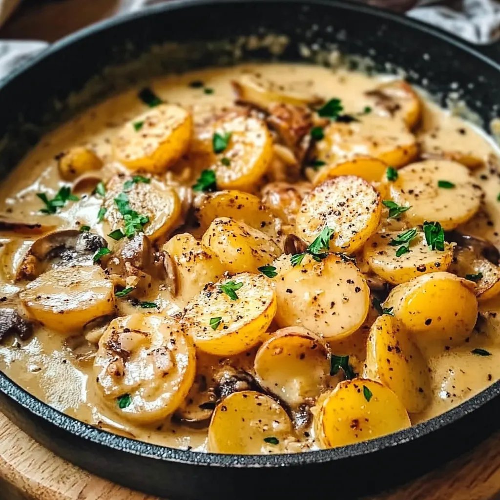 Kartoffeln mit Knoblauch-Sahnesauce
