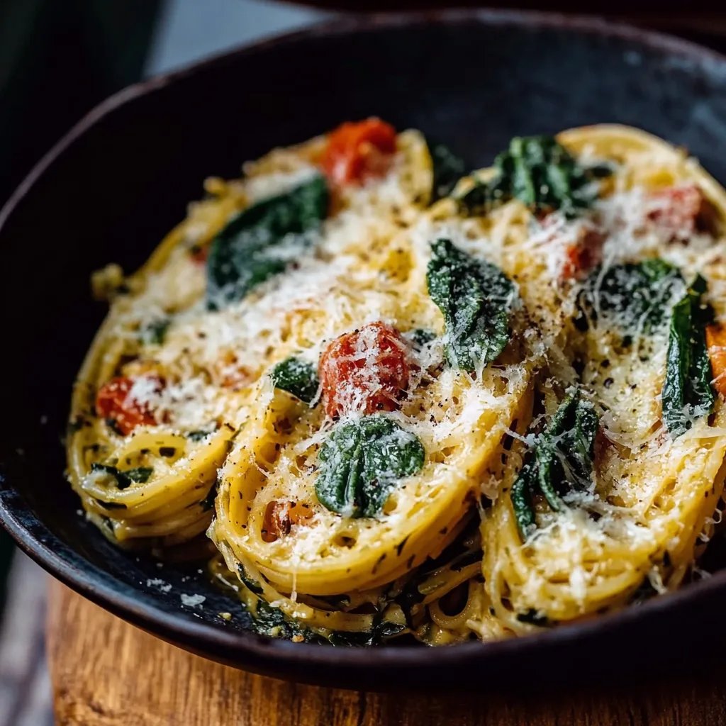 Spaghetti-Kürbis aus dem Ofen mit Spinat-Parmesan-Füllung