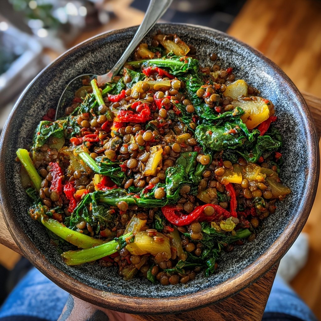 Vegetarische Linsenpfanne Schnell